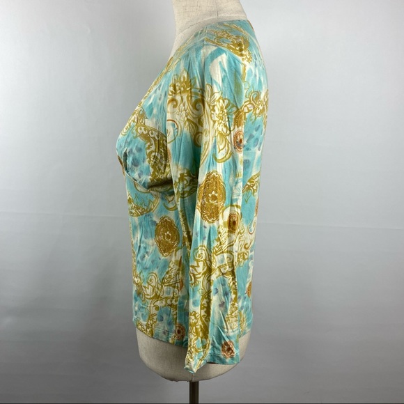 Cabi  3/4 Sleeve V Neck Tee Shirt Size L - Picture 4 of 7